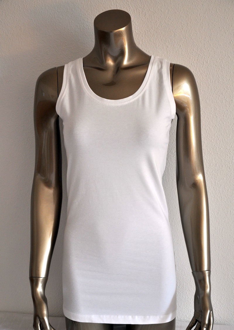 Stretch Top Extra Lang weiss